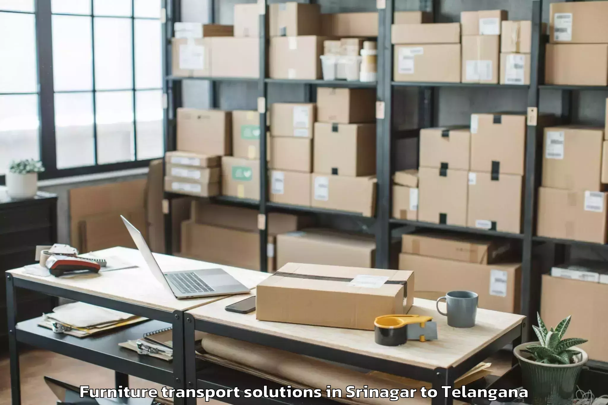 Book Srinagar to Dammapeta Furniture Transport Solutions